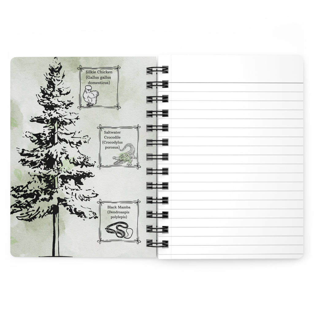 Floral Spiral Journal — "Dairy" Green Botanical Notebook
