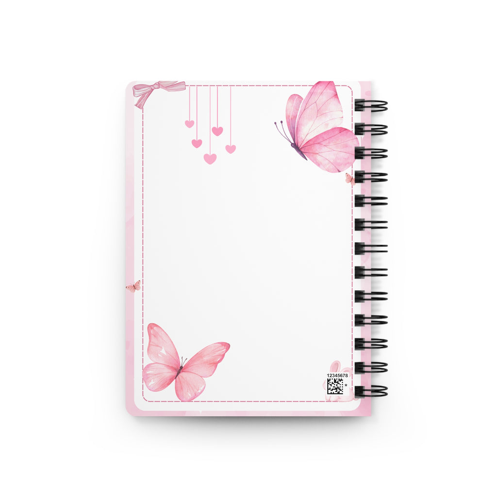 Pink Butterfly Spiral Journal — Notebook for Girls & Women