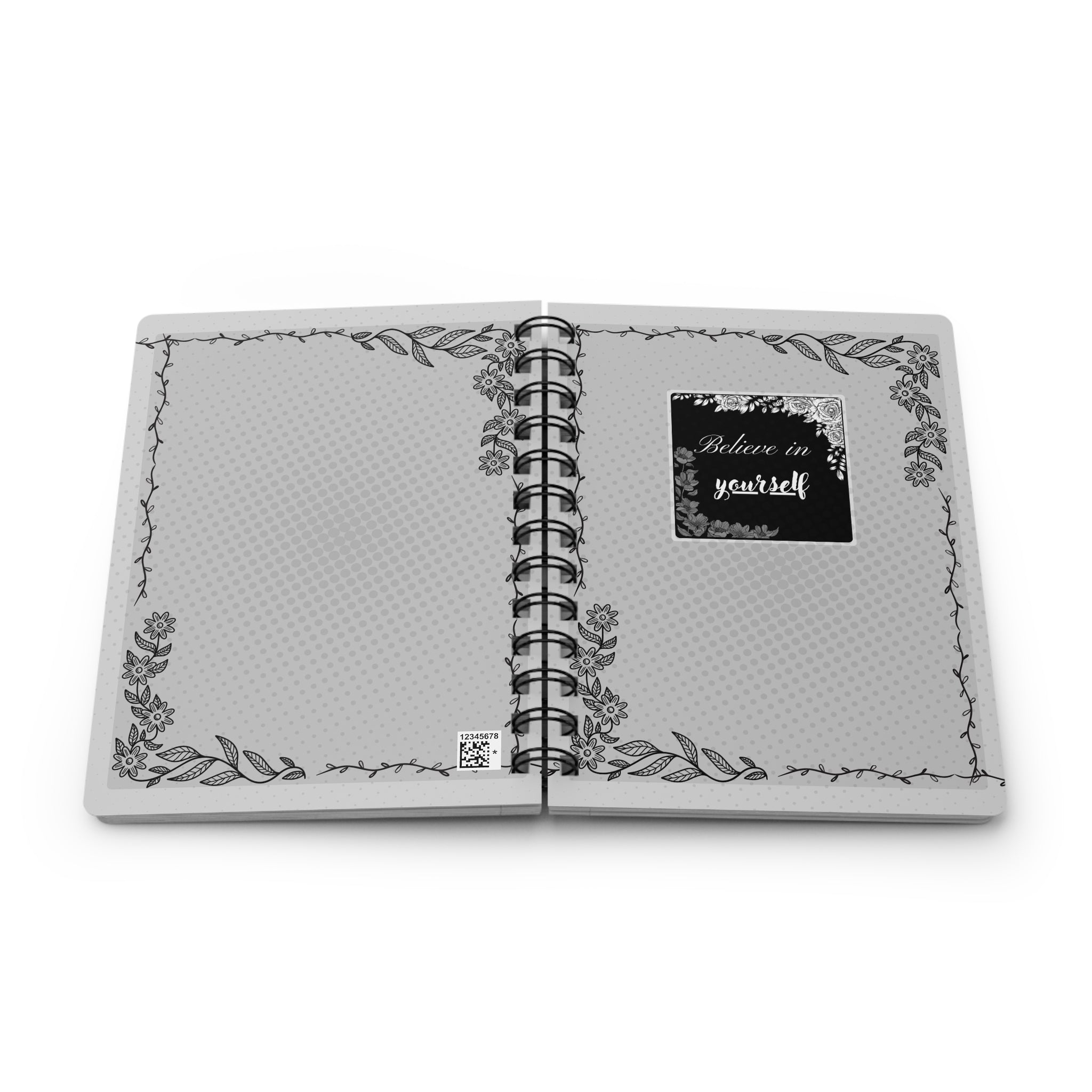 Believe in Yourself Floral Spiral Journal