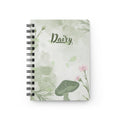 Floral Spiral Journal — "Dairy" Green Botanical Notebook