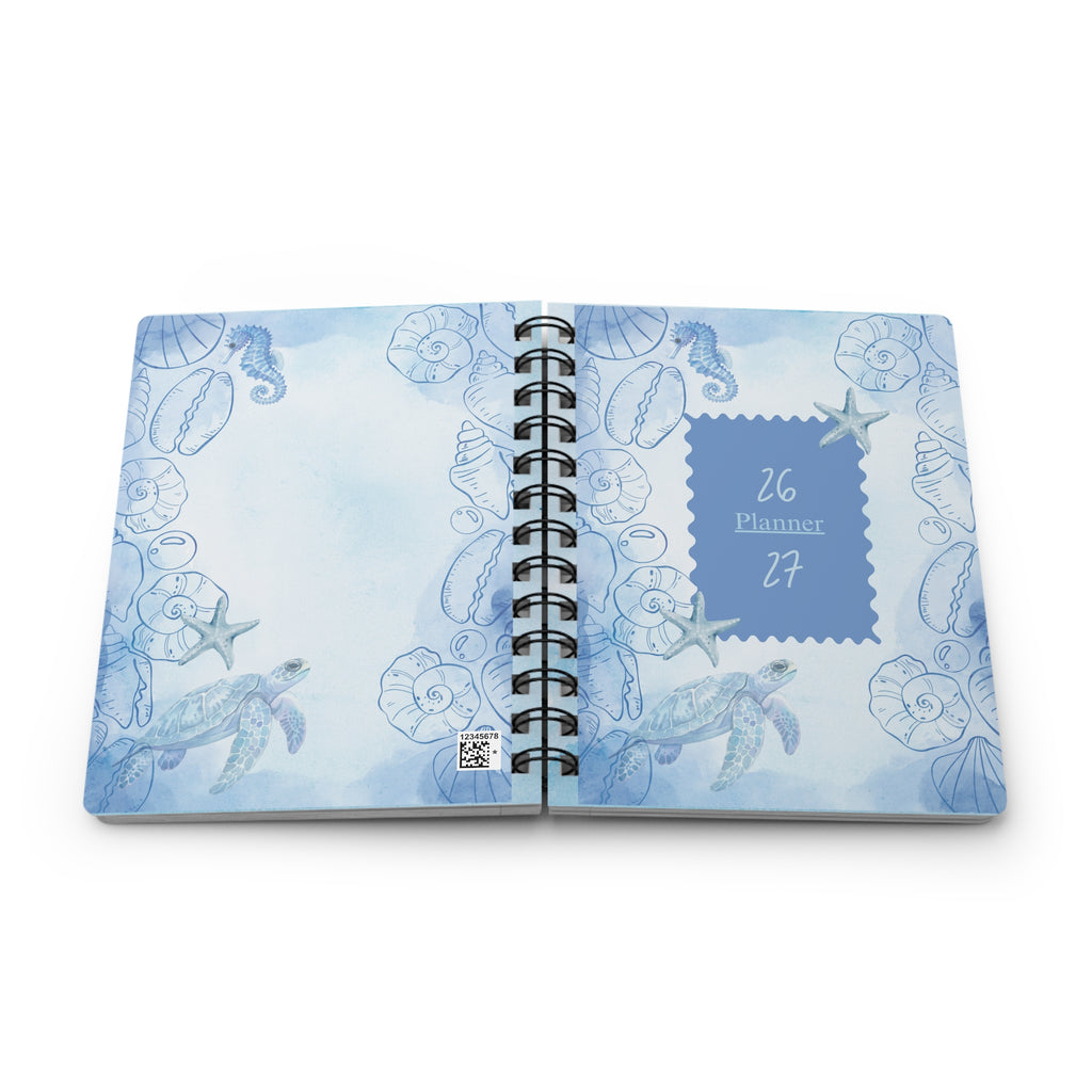 Coastal Sea Turtle Spiral Journal — 26/27 Planner Notebook