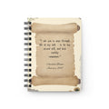 Inspirational Vintage Scroll Spiral Journal — Charlotte Brontë Quote