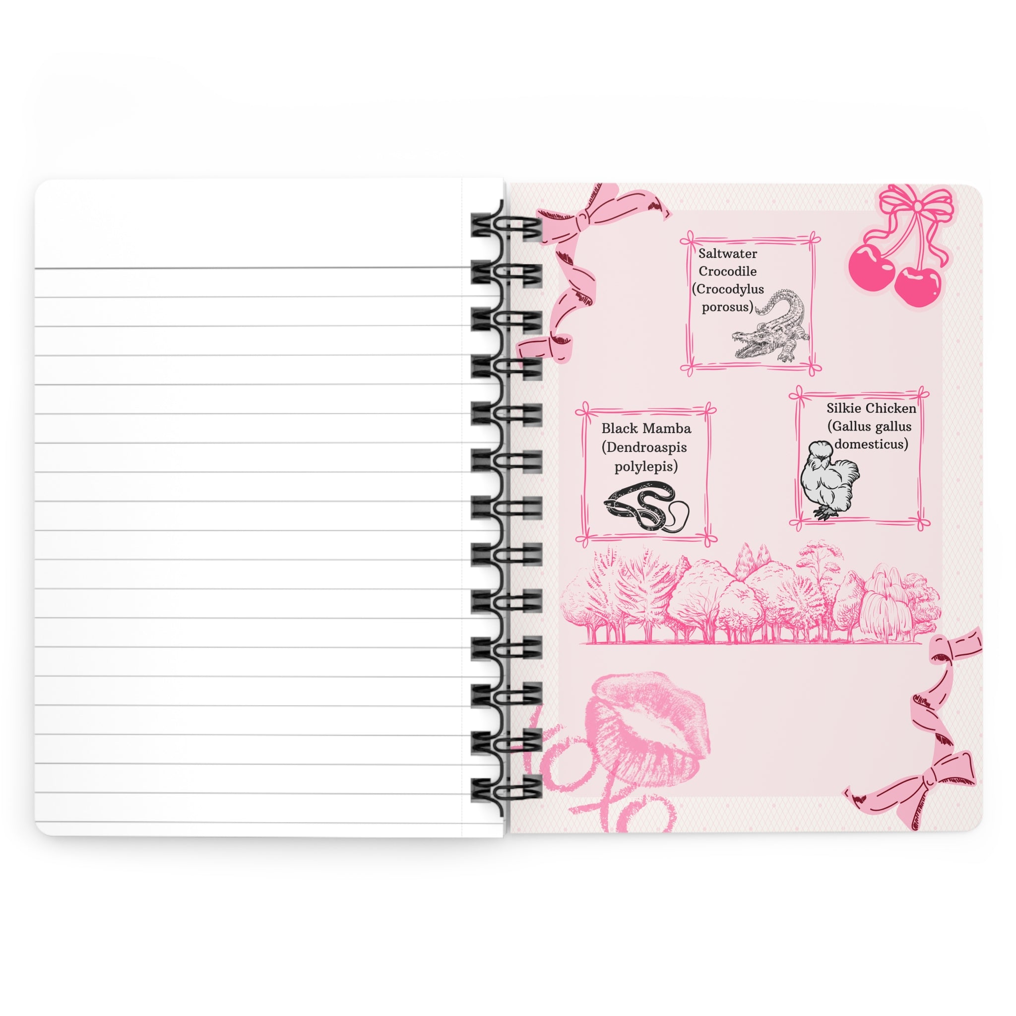 Pink Heart "Diary" Spiral Journal — Cute Kawaii Notebook
