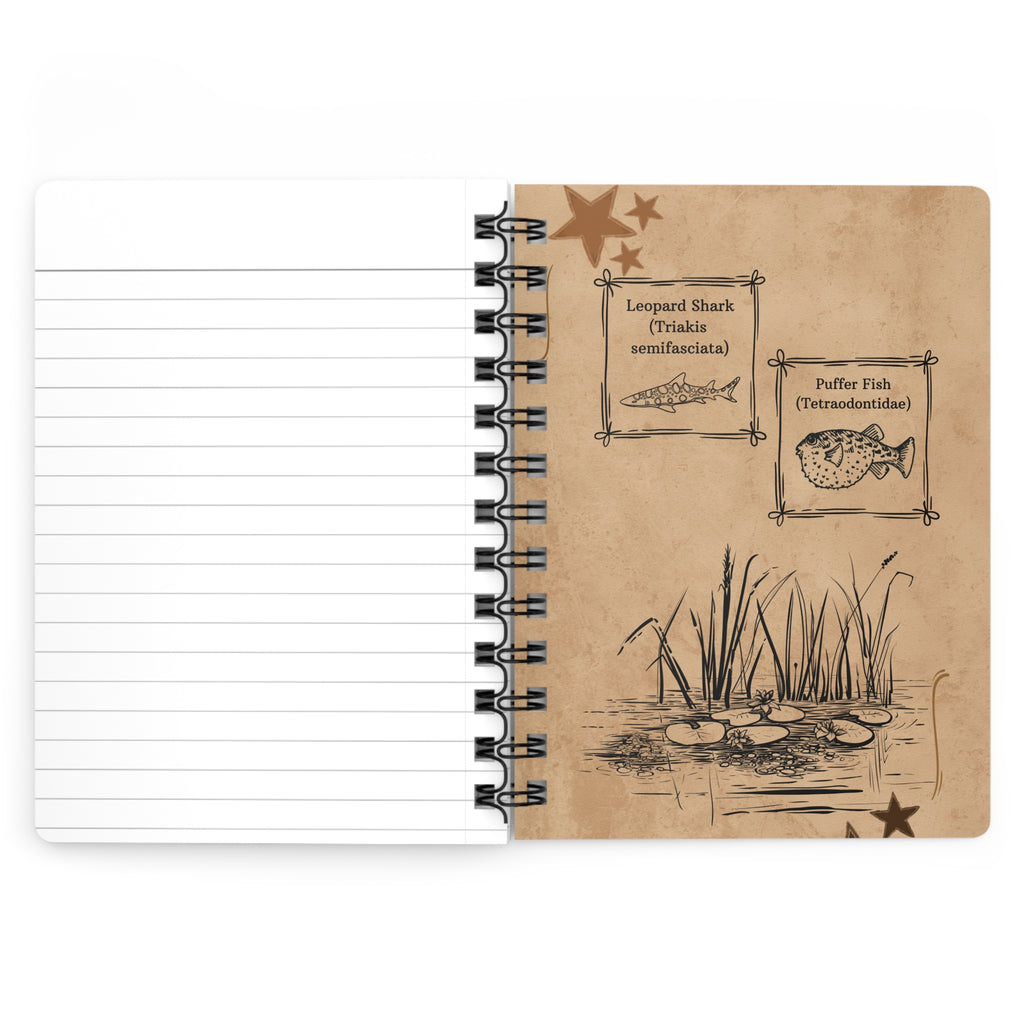 Daily Journal Spiral Notebook — Cute Brown Bear Design