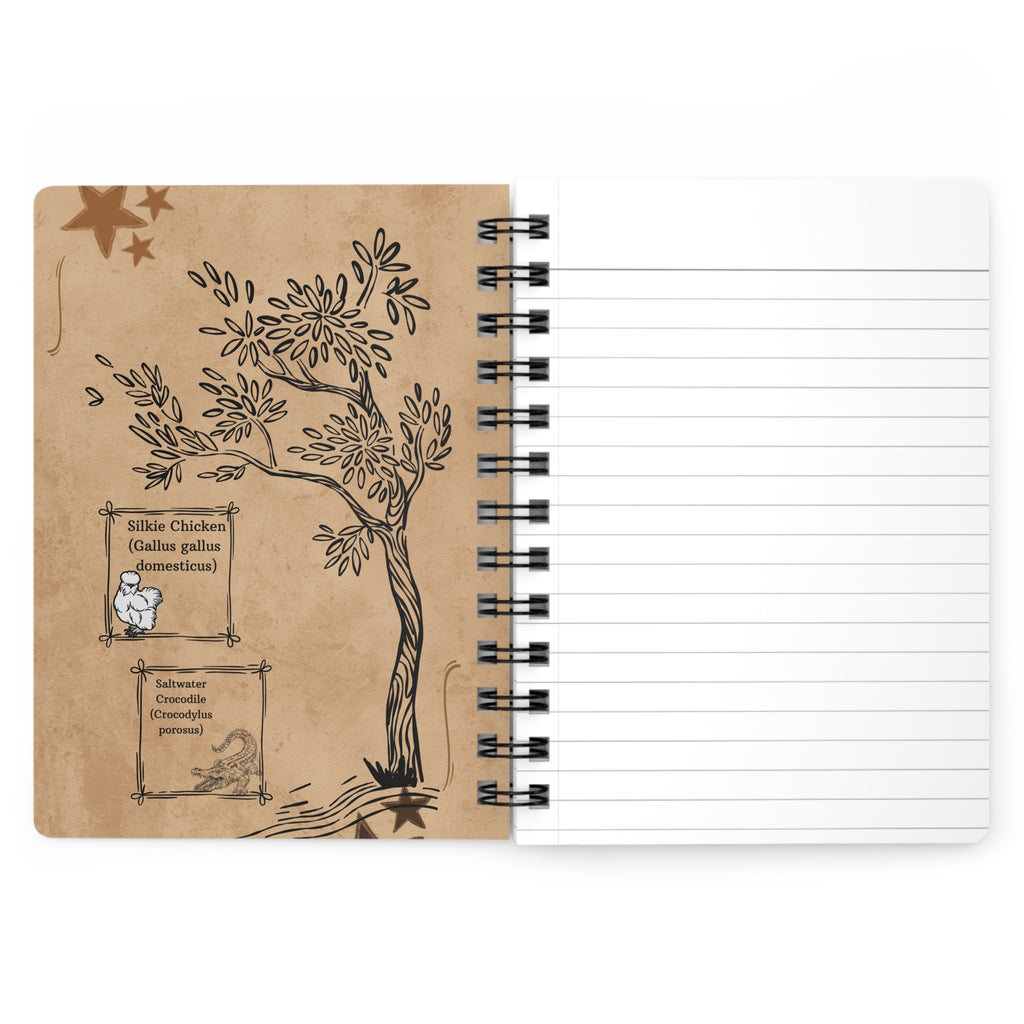 Daily Journal Spiral Notebook — Cute Brown Bear Design