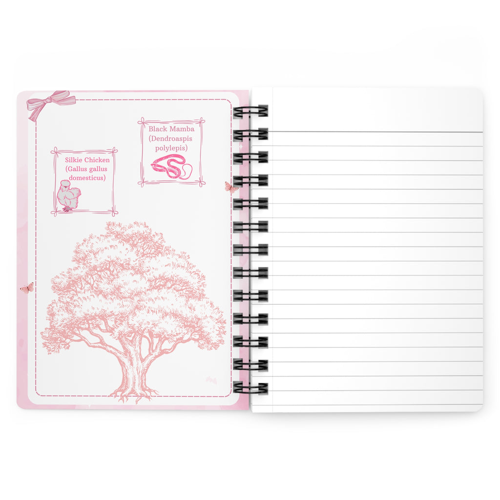 Pink Butterfly Spiral Journal — Notebook for Girls & Women