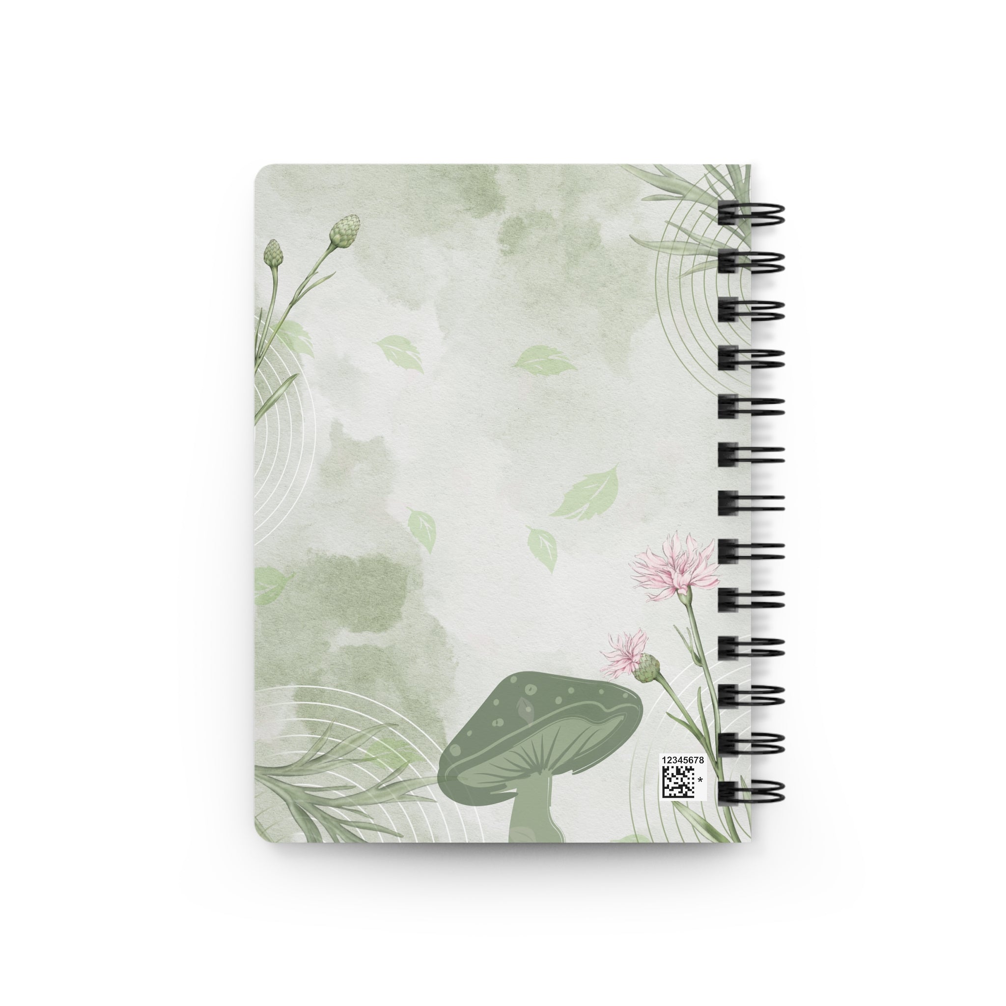 Floral Spiral Journal — "Dairy" Green Botanical Notebook