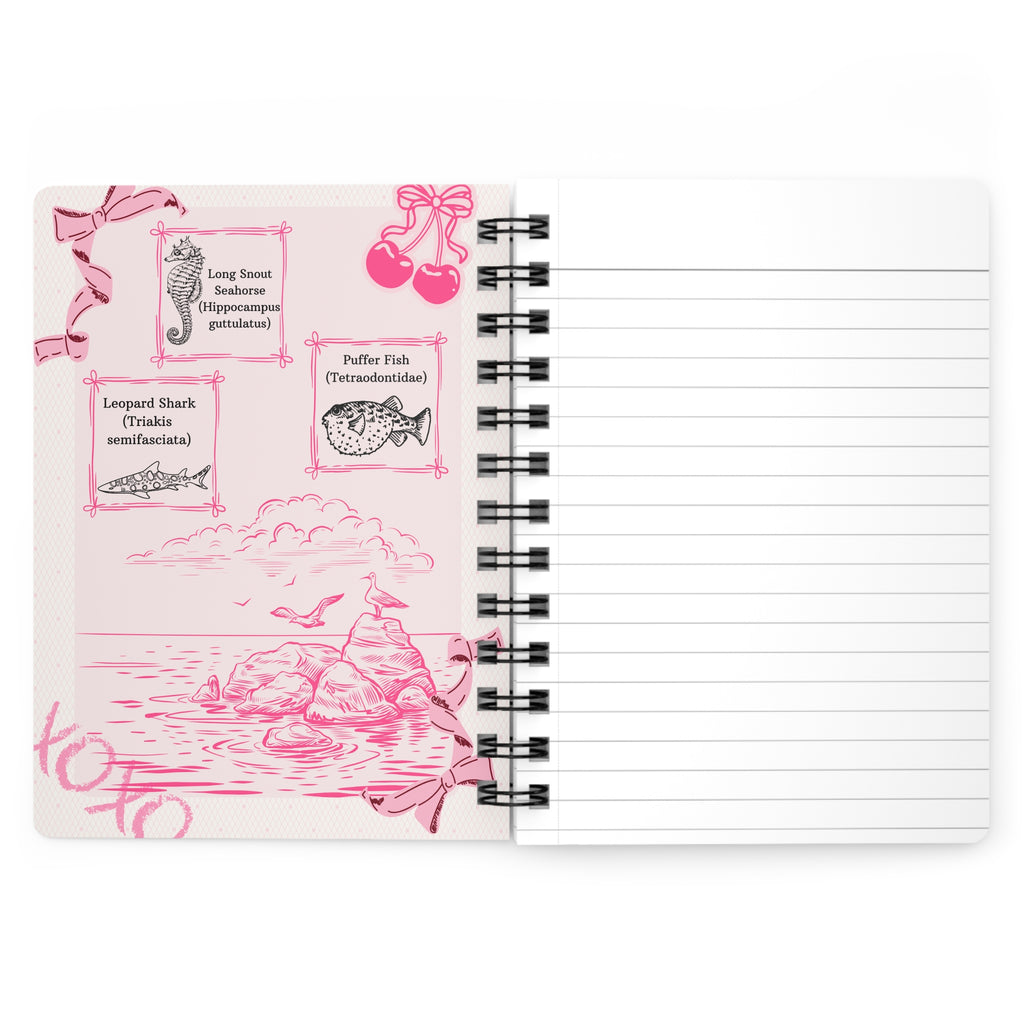 Pink Heart "Diary" Spiral Journal — Cute Kawaii Notebook