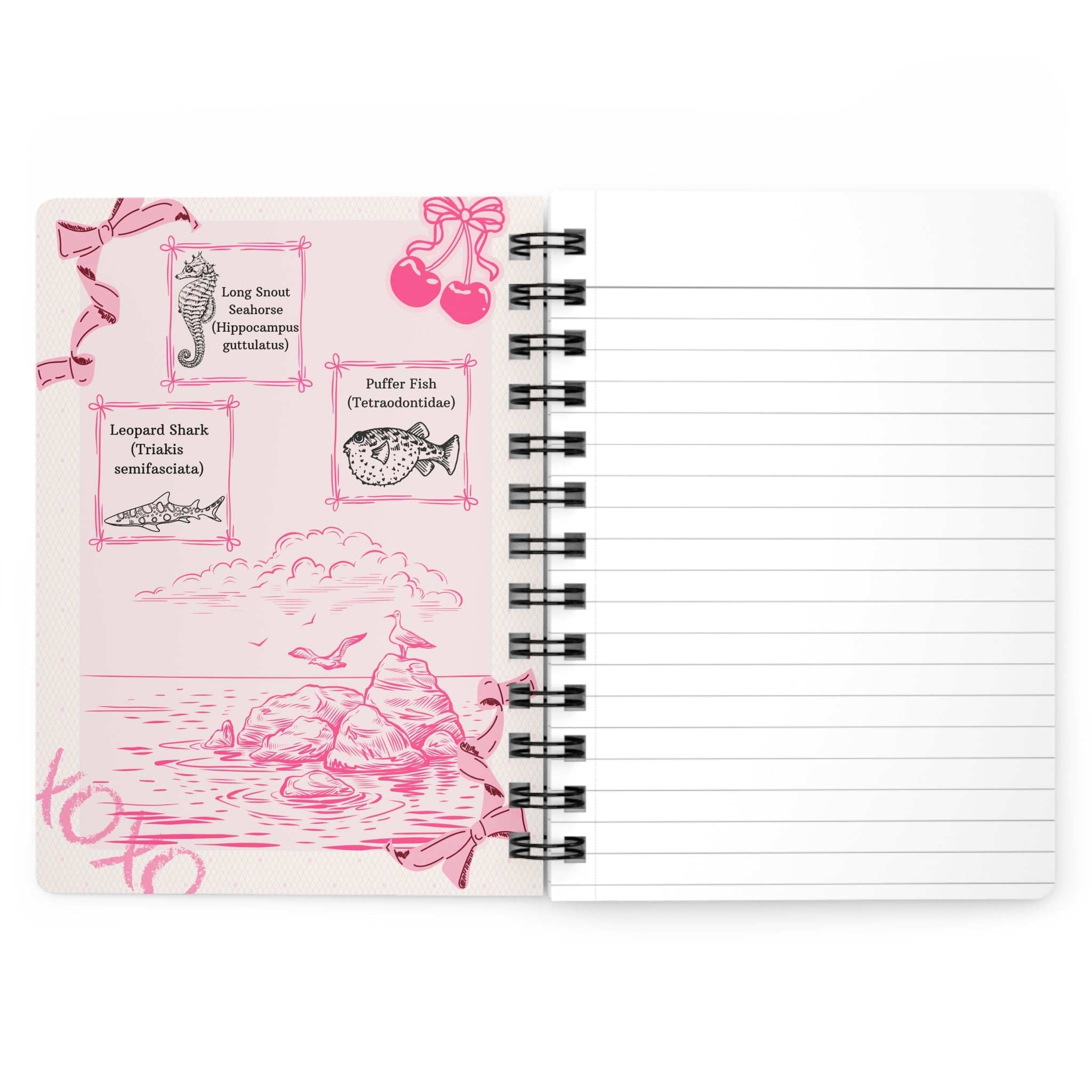 Pink Heart "Diary" Spiral Journal — Cute Kawaii Notebook