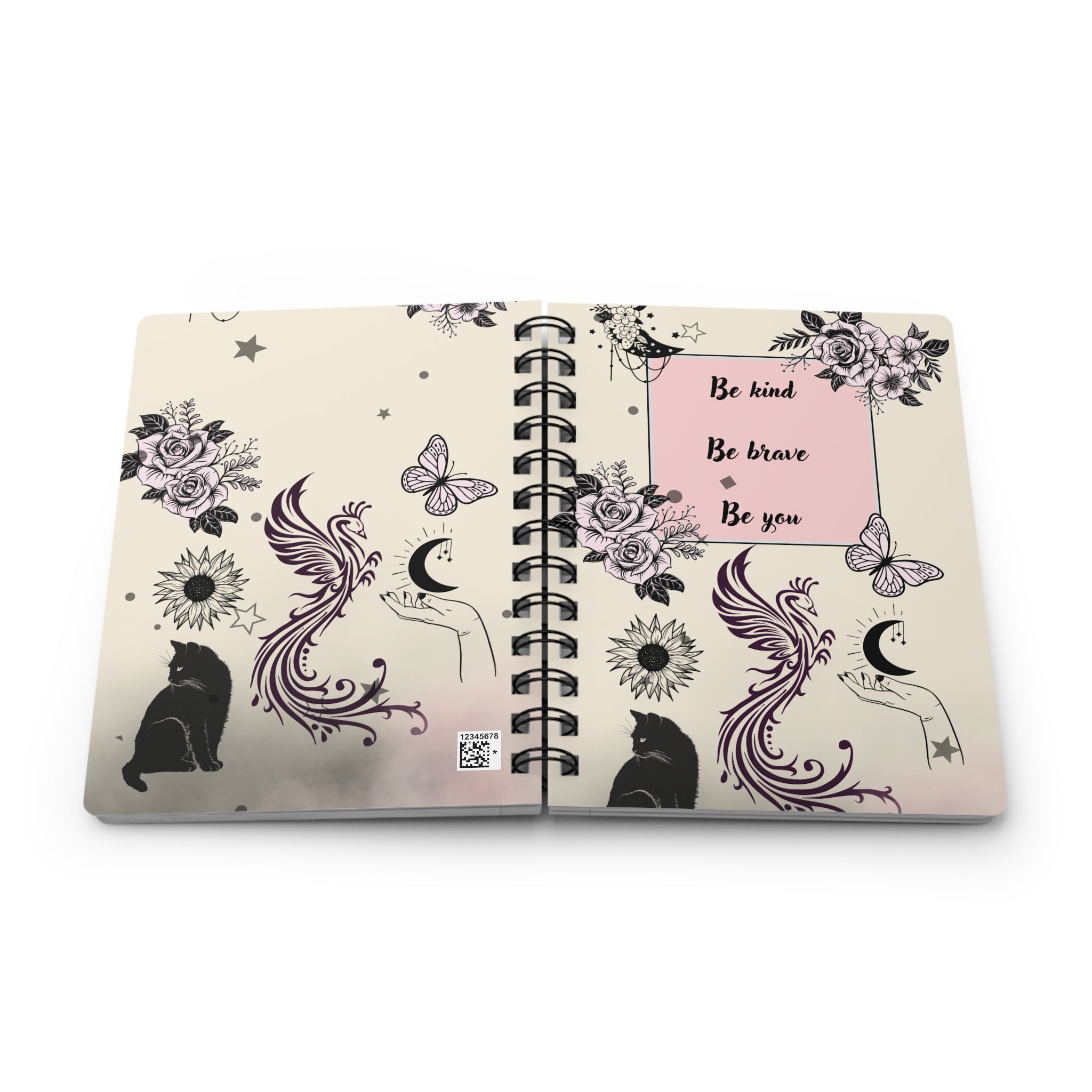 Spiral Journal — "Be kind, Be brave, Be you" Notebook