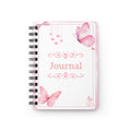 Pink Butterfly Spiral Journal — Notebook for Girls & Women