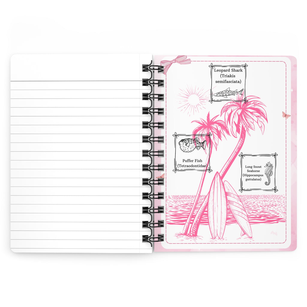 Pink Butterfly Spiral Journal — Notebook for Girls & Women